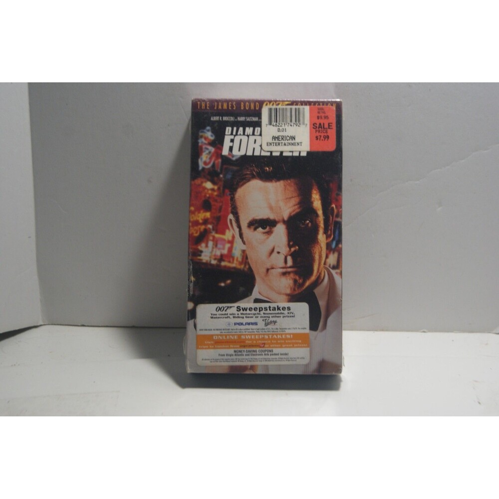 Diamonds Are Forever (VHS, 1995) - NEW! SEALED! Water Marks Sean Connery is 007